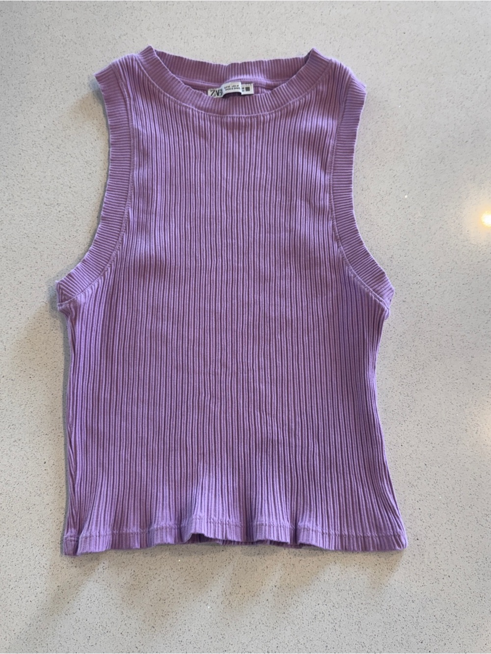 Zara Lavender Ribbed Tank